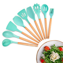 Silicone Cooking Utensils Kitchen Utensils, Acacia Wooden Cooking Tool for Nonstick Cookware - Best Kitchen Gadgets