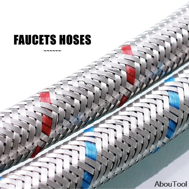 Shower Hose Pipe Water Inlet Hose For Bath Stainless Steel Bathroom Accessories Water Heater Connection Cold Mixer Pipe G1/2