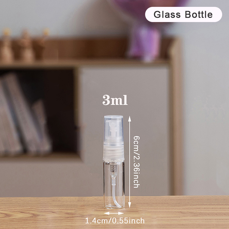 Mini botella de vidrio transparente para Perfume, frasco vacío para cosméticos, tubo de ensayo de muestra, viales de vidrio fino, 2ML, 3ML, 5ML, 10ML: Verde claro