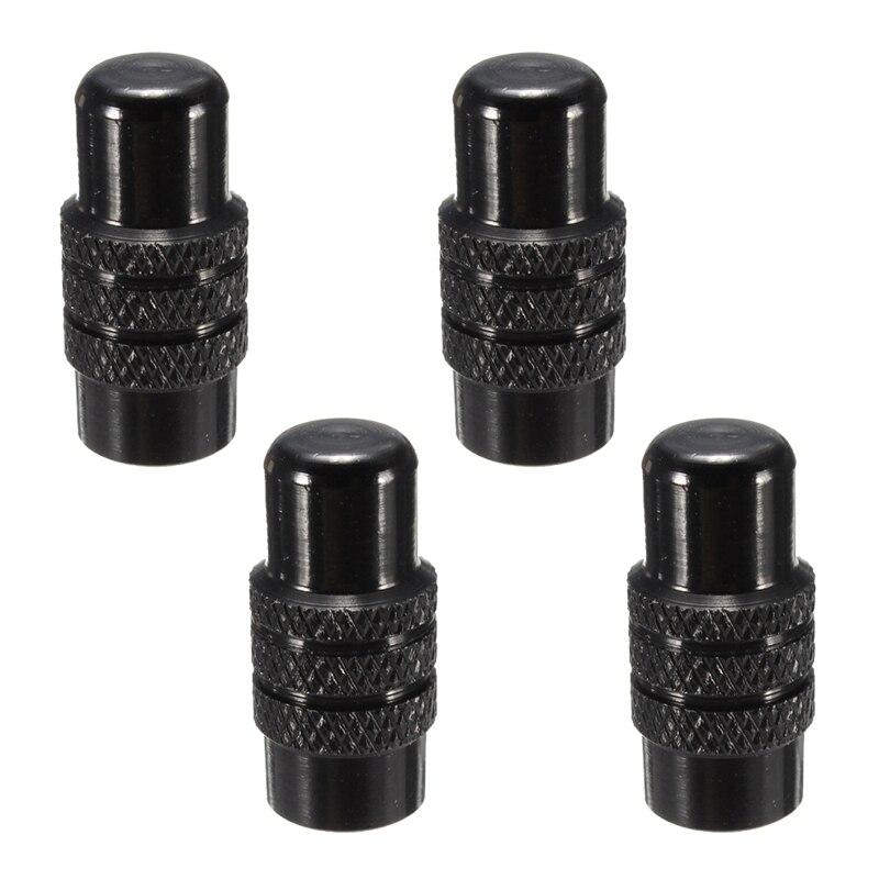 4x aluminium fietswielband presta ventieldop frans geanodiseerd stofkapje-zwart