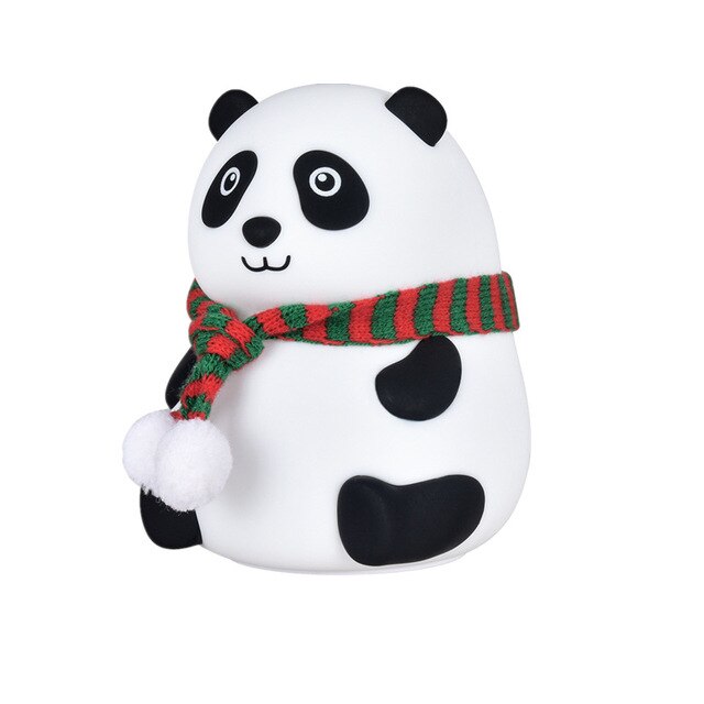 Giocattoli per bambini Carino Coniglio Luce di Notte del Sensore di Tocco Giocattoli per il bambino Che Dorme Portatile Del silicone Nightlight Della Lampada Della Luce fino Giocattoli Della Ragazza regalo: grande eyes panda