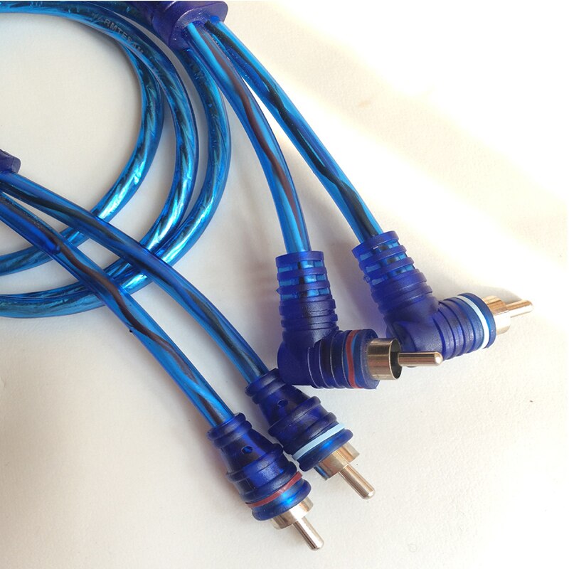 Auto stereo audio cable Converter amplifier subwoofer Cable amplifier subwoofer Pure copper 5m car audio amplifier 2RCA Blue