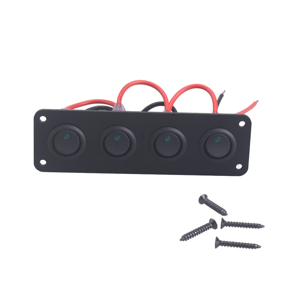 Panel de interruptor de palanca Universal de 12V, 1-5 entradas, USB, para coche, barco, camión, RV marino, accesorios de estilo LED azul, interruptor basculante marino: Marfíl