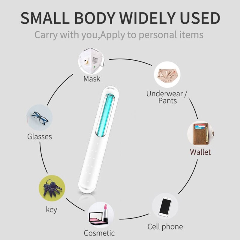 UV Light Disinfector Wand, Portable UVC Light Disinfector Lamp Chargable Foldable for Home Hotel Travel Car