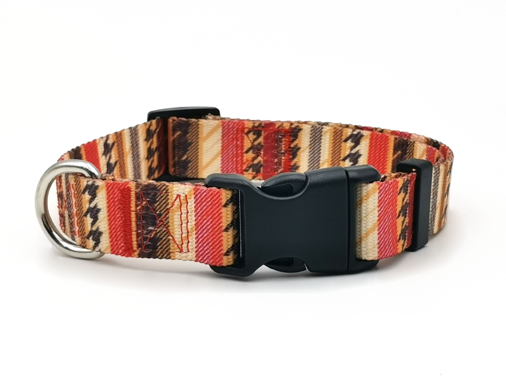 Collar con estampado de camuflaje para mascotas, Collar de nailon grande y de perro de talla mediana, de poliéster, suministros para perros pequeños, accesorios para perros: Geometry