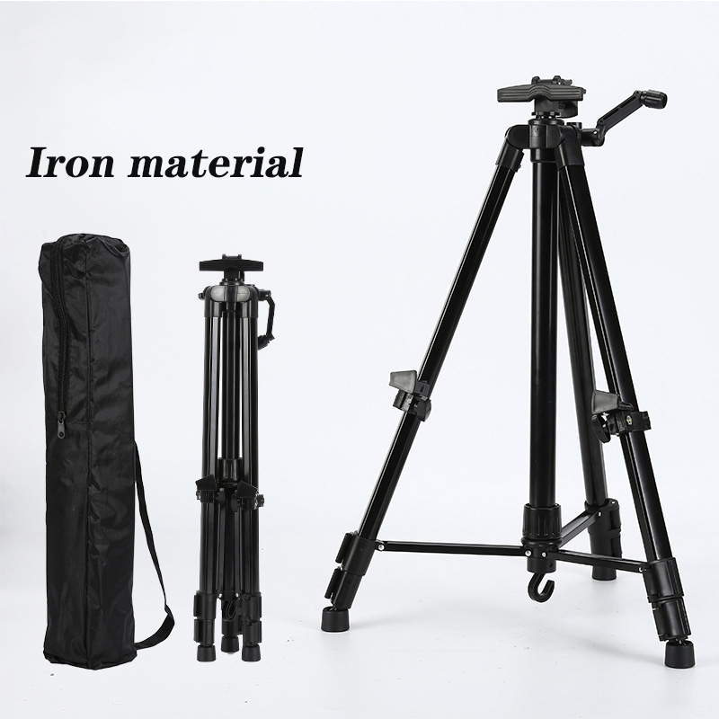 Portable Metal Sketch Easel Stand 50-150CM Adjustable Foldable Travel Aluminum Alloy For Outdoor Painting Artist Art Supplies: black