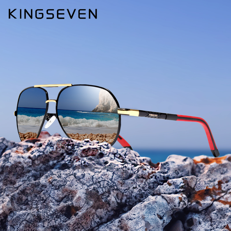 KINGSEVEN Männer Jahrgang Aluminium Polarisierte Sonnenbrille Klassische sonnenbrille Beschichtung Objektiv Fahren Schattierungen Für Männer/Wome