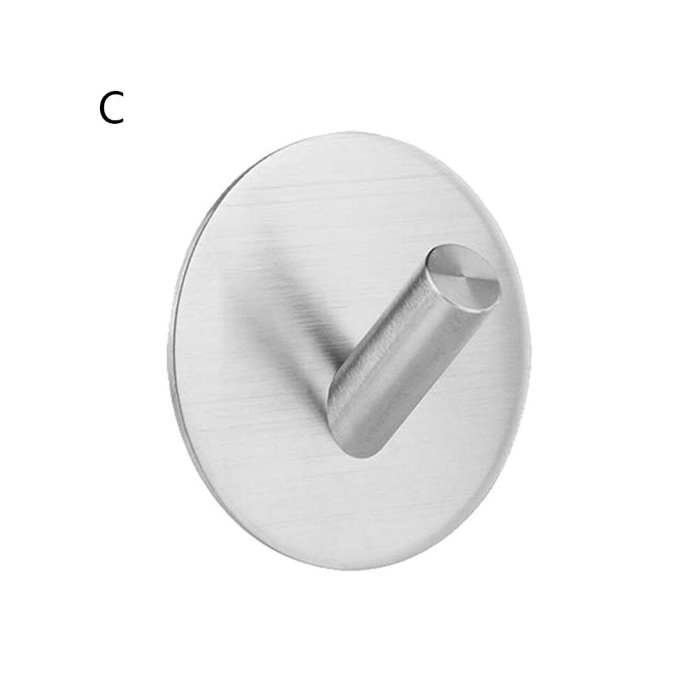 Zelfklevende sleutelhouder, handdoekhouder, opberghaak voor thuis, keuken, badkamer, muur, deurhaak, organizer, accessoires, roestvrij staal: C