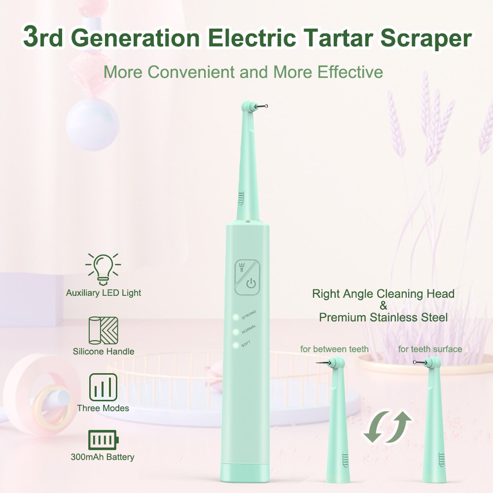 Ultra Sonic Sonic Tandheelkundige Scaler Tand Calculus Remover Cleaner Tand Vlekken Tandsteen Verwijderen Tool Tanden Whitening Kit Met Led Licht