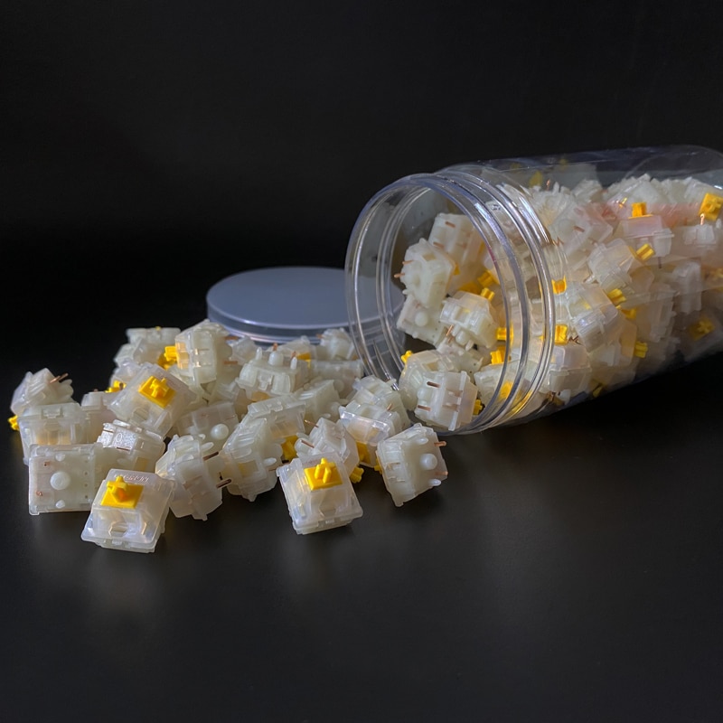 gateron Milk yellow pro mechanical keyboard switch Pro red switch game office keyboardFactory lubrication 3pin5pin jar packaging