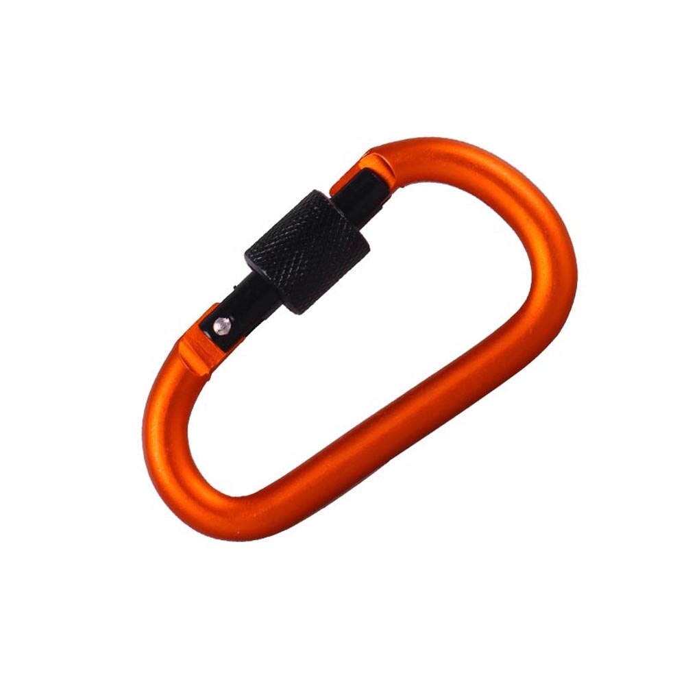 Aluminium veersleutel karabijnhaken clip draaguitrusting slot gesp sleutelhangers haak outdoor kampeeruitrusting ed: Oranje