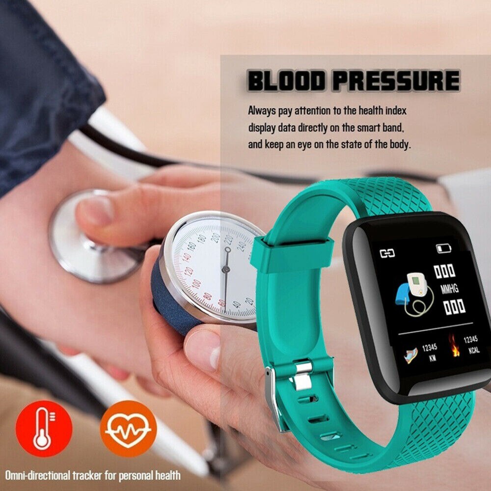 Fxm herre ur puls blodtryksmåler  ip67 vandtæt vækkeur besked påmindelse bluetooth bærbar enhed armbånd