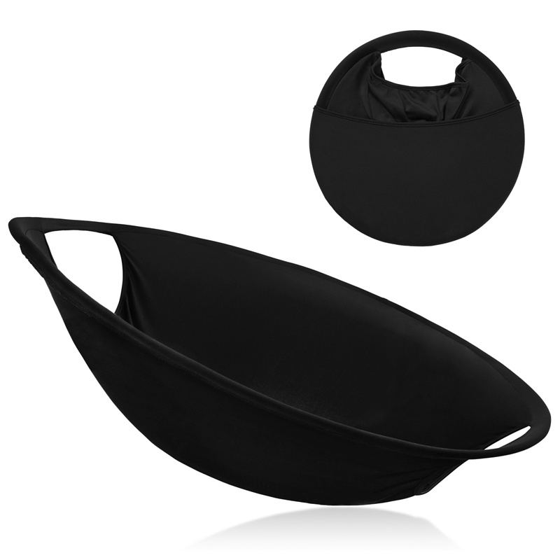 Skittentøyskurv sammenleggbar bærbar pop-opp skittentøyskurv kurv med håndtak kleskurv til skittentøy, vask og tørketrommel: Svart