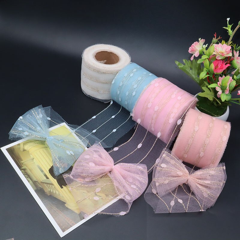 25 yards 6cm kristall tyll rulle organza ren gasväv baby shower favor bröllop bil dekoration fest hem trädgård hantverk leveranser