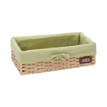 Panier de rangement en rotin avec paille, panier en tissu imitation boîte de rangement de bureau, boîte de rangement des clés tressée