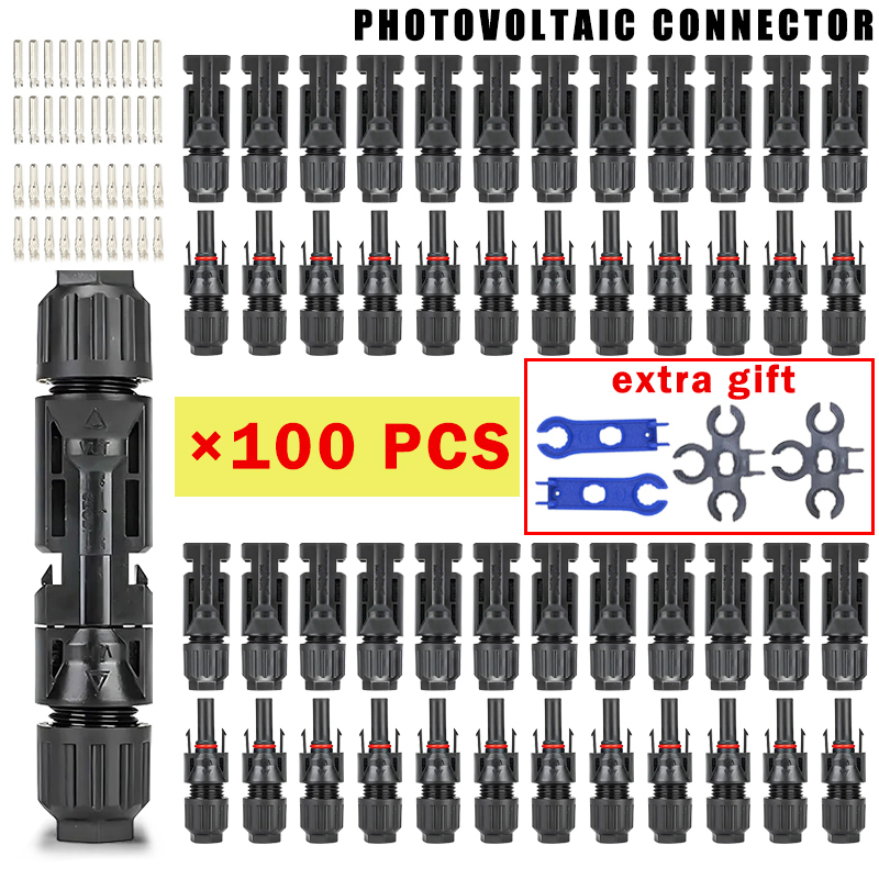 400/200/100/20 piezas conector Solar fotovoltaico 1000V 30A Kit de conectores para Panel Solar Cable PV/MC 2,5/4/6 mm2: Multicolor
