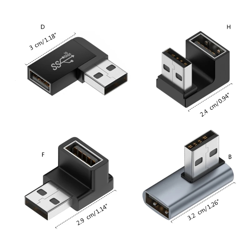 Adaptateur d'extension USB 3.0 mâle à femelle à Angle droit, coude vers le haut, connecteur USB 10Gbps pour PC portable, convertisseur de prise, 90 degrés