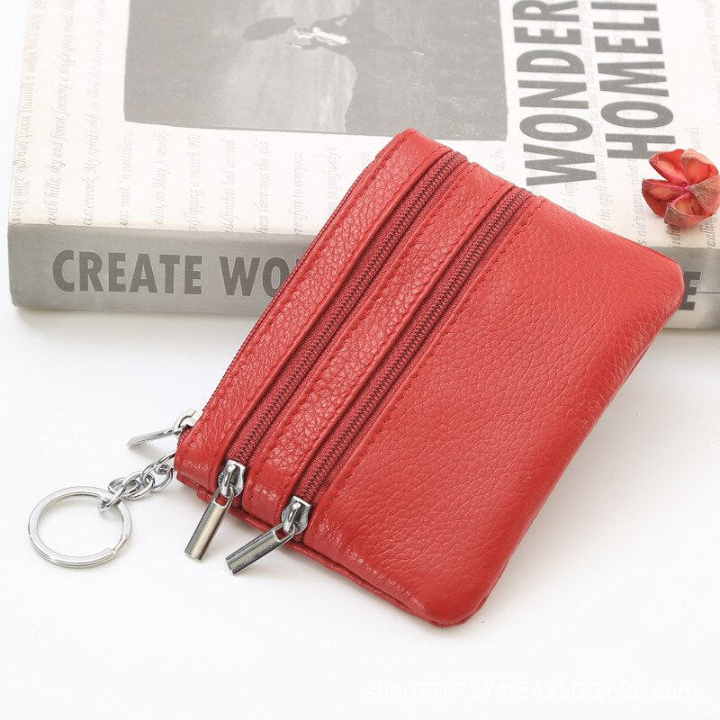 MINI lady petits rabats femmes de luxe sacs à main offre spéciale clé rétro-style fermeture éclair femme chaîne pièces poches: Claret