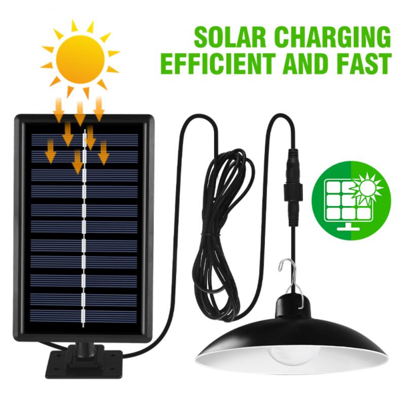 Enkele Dubbele Hoofd Solar Hanglamp Outdoor Indoor Split Solar Licht Werpen Remote Netsnoer Tuin Led Spotlight Straat Licht