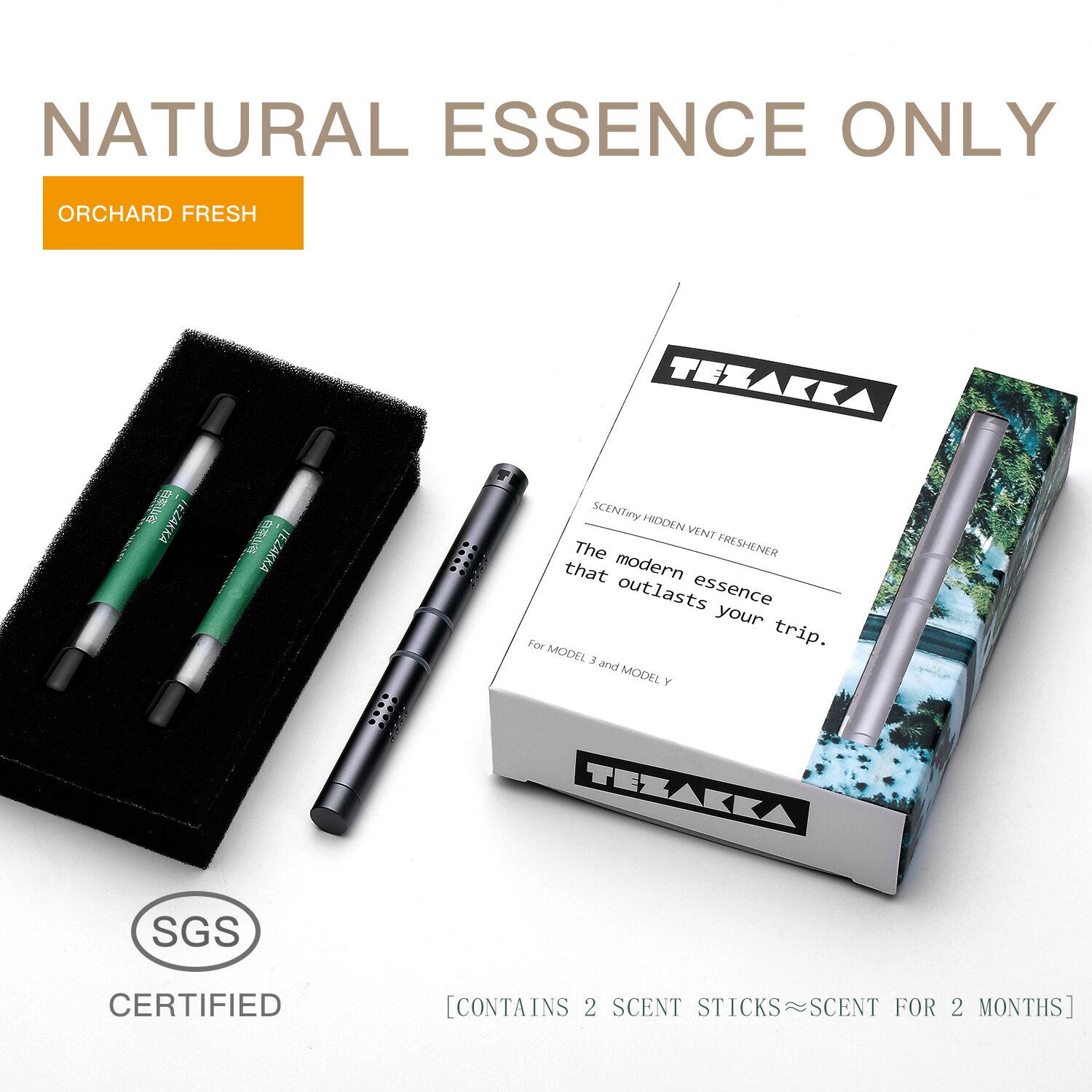 Désodorisant de voiture uniquement pour tableau de bord Tesla modèle 3 Y, parfum d&#39;ornement diffuseur d&#39;odeurs, accessoires d&#39;aromathérapie: Orchard fresh