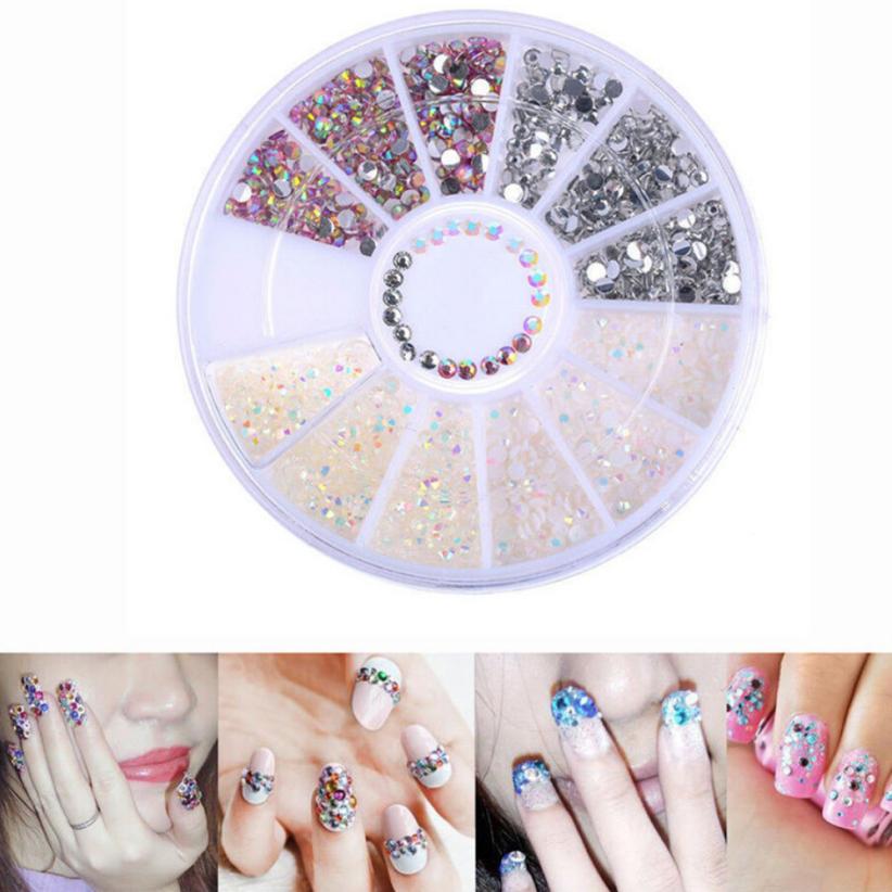 3D Acryl Nail Art Tips Decoratie Plat Glitter Steentjes Parels Kralen 3JU28