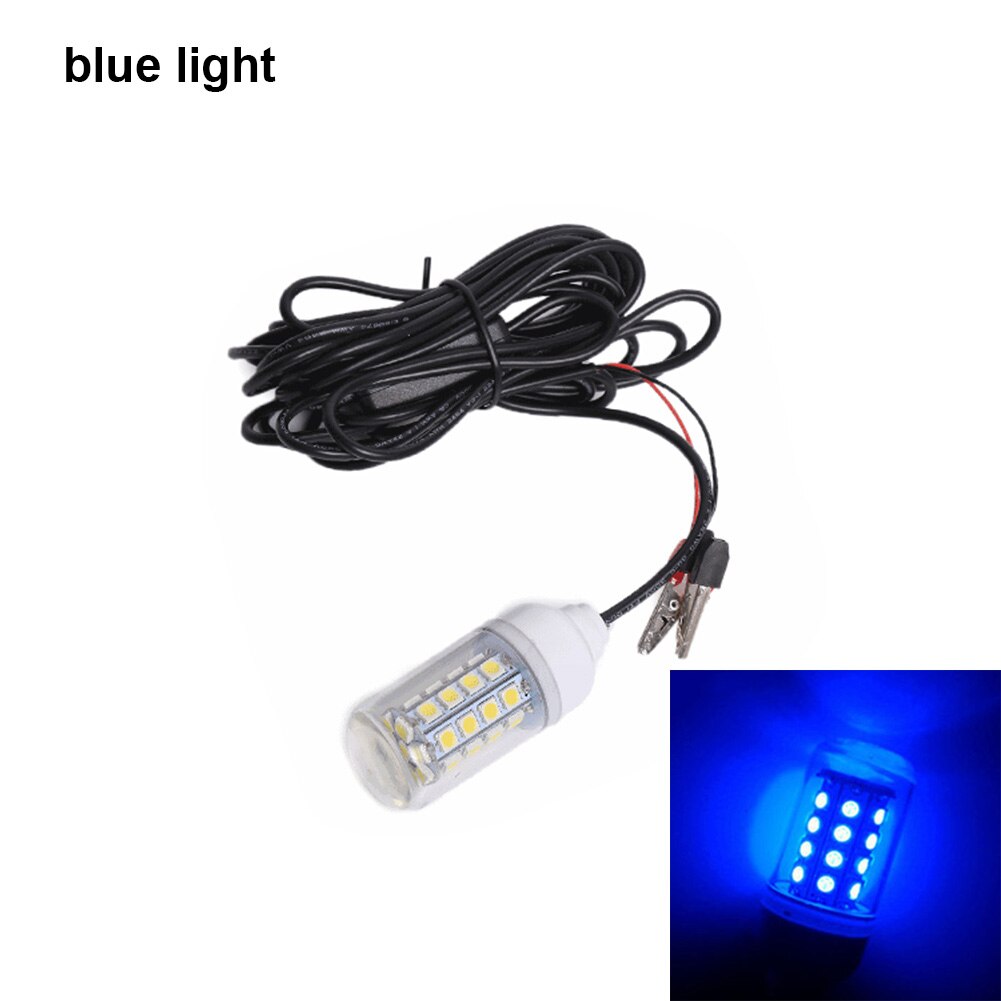 LED Underwater Light Lamp 12V Waterproof For Submersible Night Fishing Boat Outdoor Lighting --M25: Blue