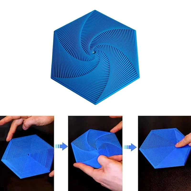 3D-stampato frattale agitarsi esagono 3D Stampato Esagonale Giocattoli Antistress Esagonale Anello Fractale Esagonale spirale Cambia Giocattoli