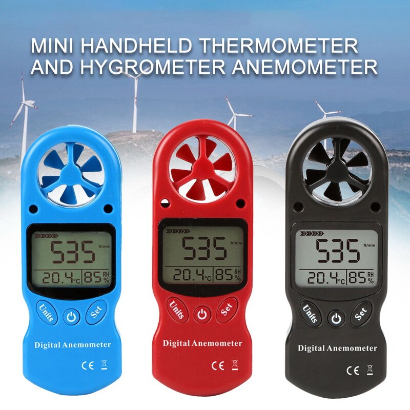 Mini Multifunctionele Anemometer Digitale Anemometer Lcd-300 Wind Speed Temperatuur-vochtigheidsmeter Met Hygrometer Thermometer