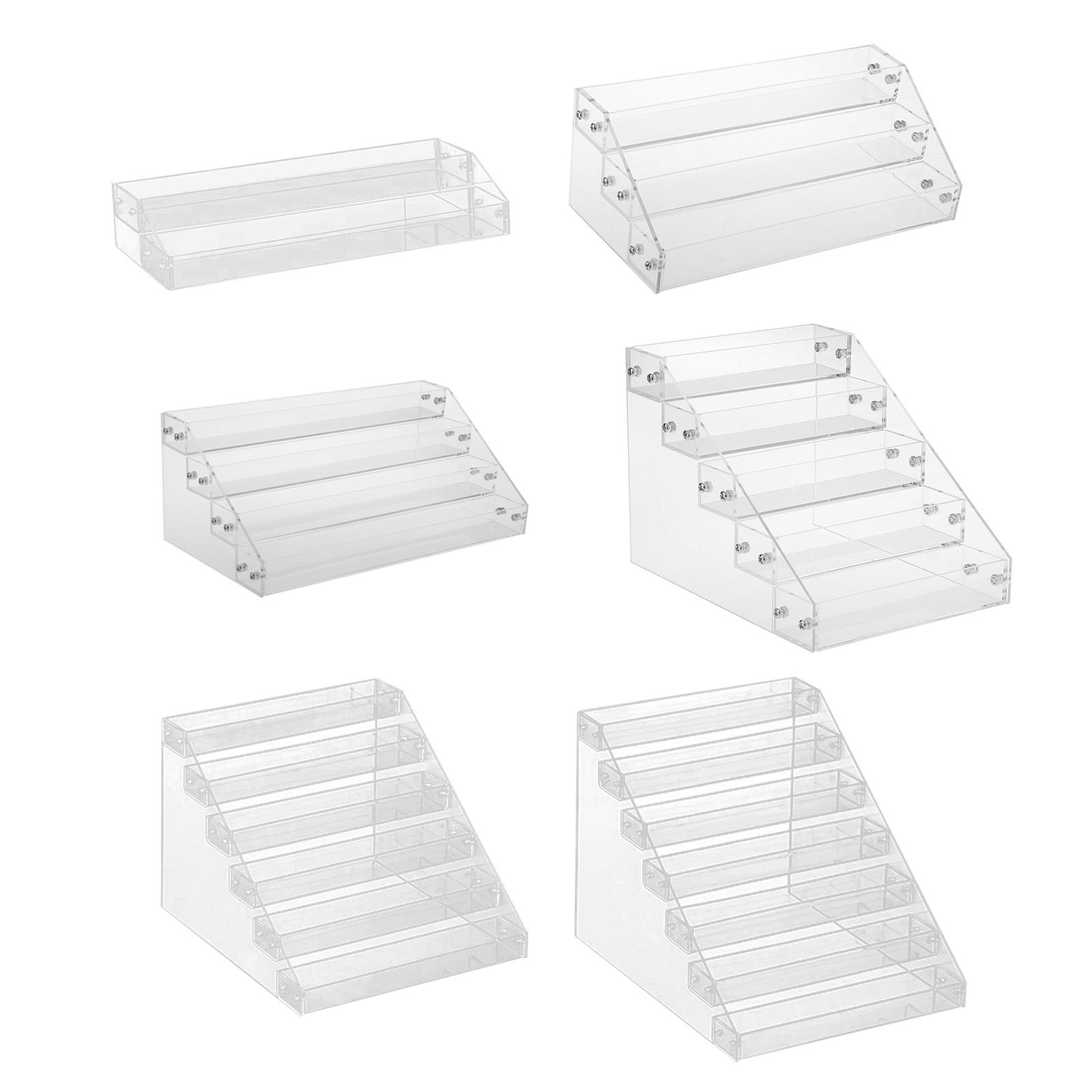 Stepped Acrylic Stands Clear Display Riser Storage Organizer Tiered Display Shelf for Doll Figure Collectibles Cupcakes Cosmetic