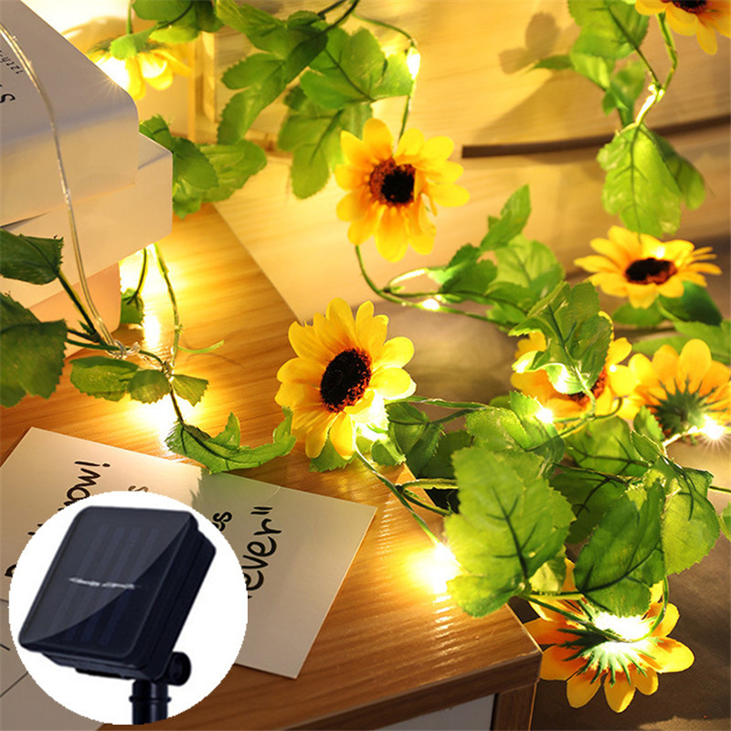 100/50/20 LED Solar Lichterkette Solar Lichter Ahornblatt Wasserdichte Outdoor Girlande Solar Lampe Weihnachten für Garten Dekoration: green / 0.5W