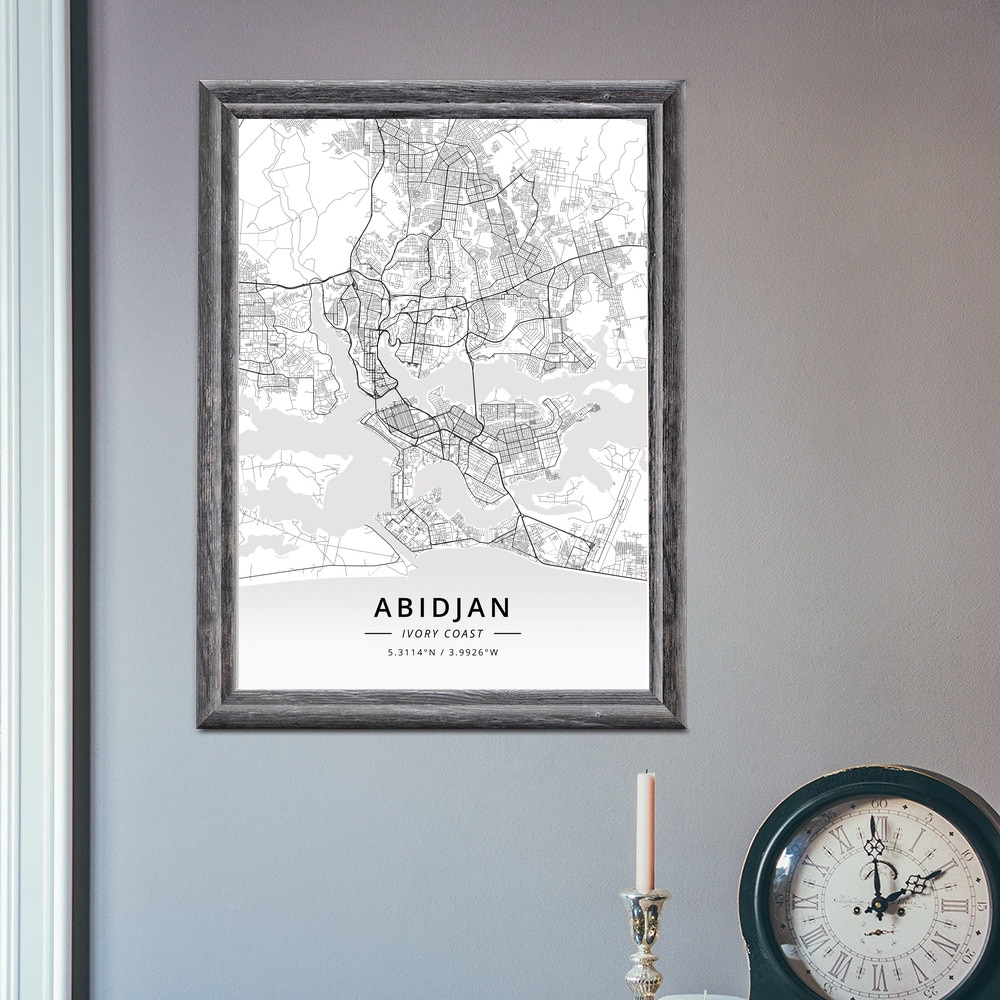 Abidjan Ivory Coast Map Poster