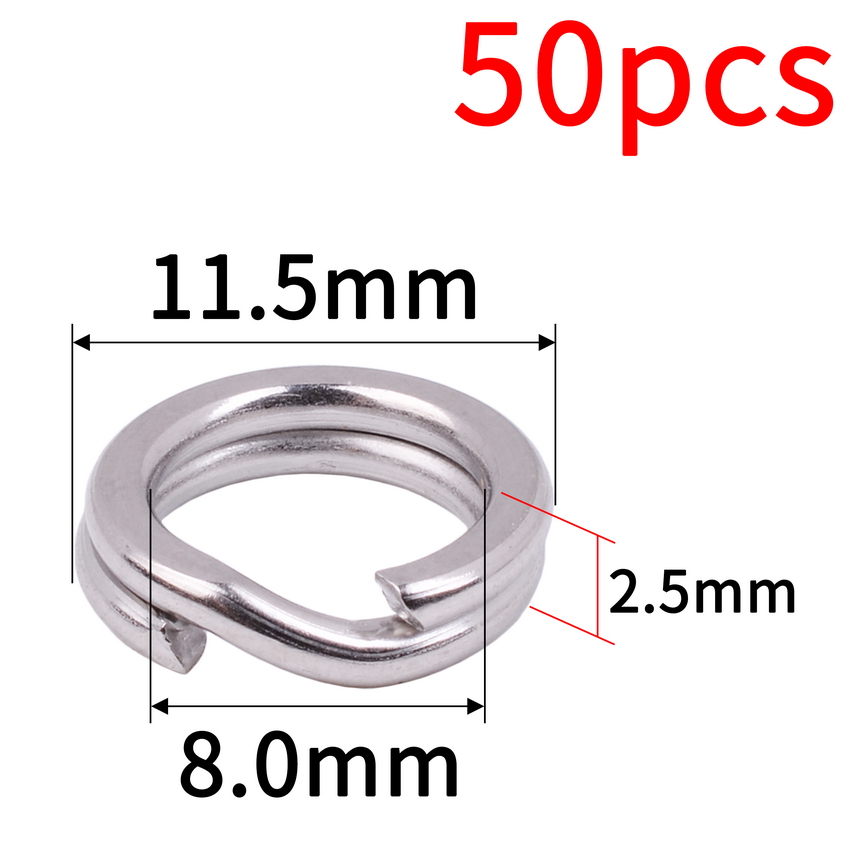 50 teile/los Edelstahl Teilt Ring Durchmesser 4mm bis 8mm schwer Pflicht Angeln Doppel Ring Anschluss Angeln Zubehör: I