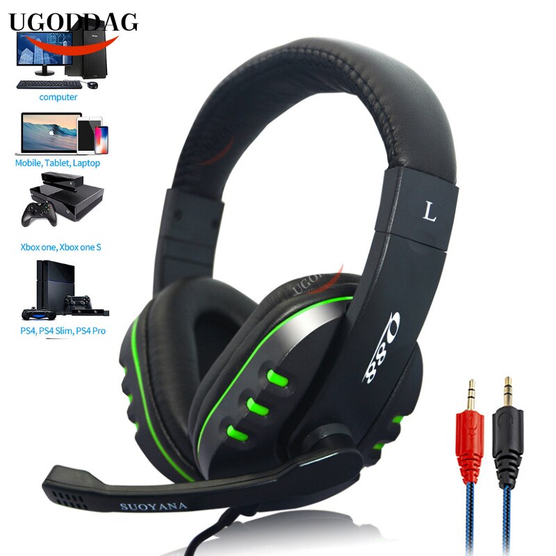 Dobrej jakości zestaw słuchawkowy Gamer Stereo głęboki bas słuchawki gamingowe słuchawka z mikrofonem do komputera PC Laptop Notebook