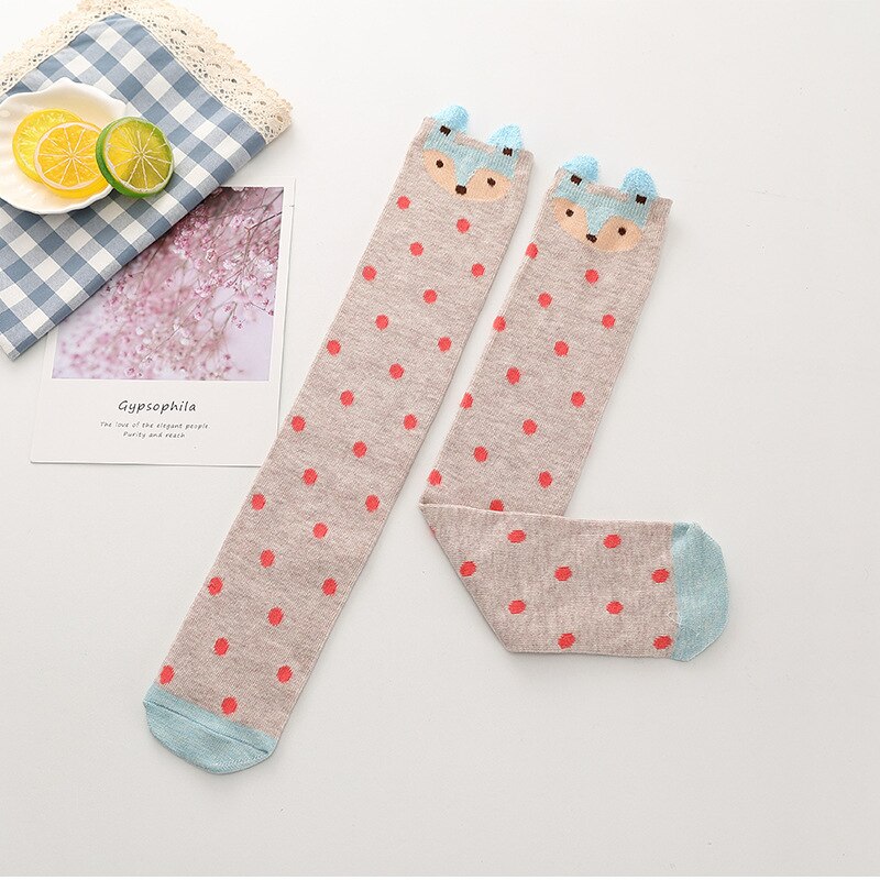 Calze E Autoreggenti Calze E Autoreggenti Tre-dimensionale Delle Ragazze dei bambini Del Modello Del Fumetto Del bambino Del Cotone Calzini E Calzettoni Stivali \ N sopra il Ginocchio Calzini E Calzettoni: rosso polka dot fox