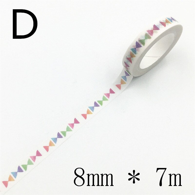 Autocollant amour et feuilles pour scrapbooking, étiquette scrapbooking, ruban de masquage décoratif, matériel en papier, Album Photo Escolar, Washi, Diy bricolage, 7m * 8mm: D