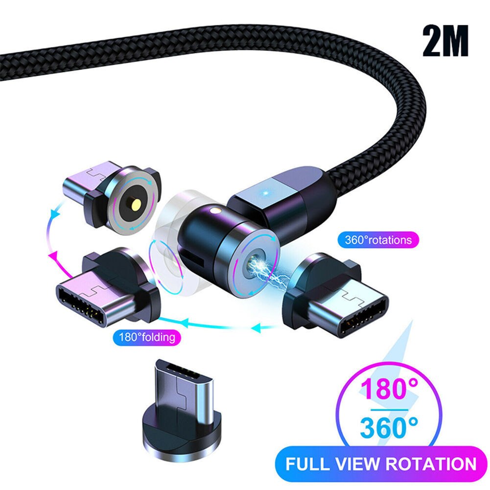 Double 360degree Magnetic Cable Kit with Triangular Indicator 5A Fast Charge Data Cable DOM668