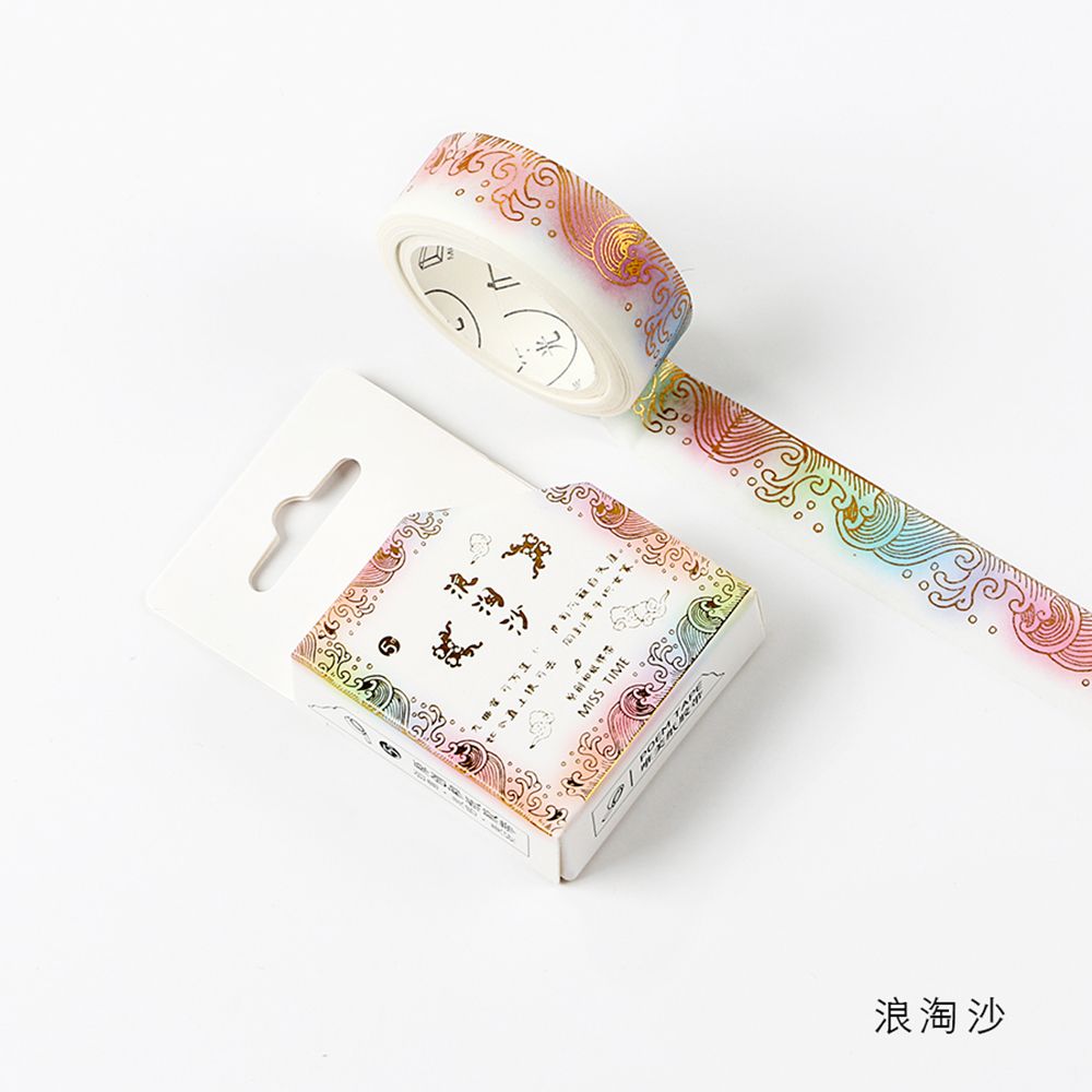 1Stck Gold Folie DIY Handwerk funkeln Papier Klebstoff Aufkleber Chinesische aufbringen Washi Band Jahrgang Klebstoff Washi Band Stationäbetreffend: 5