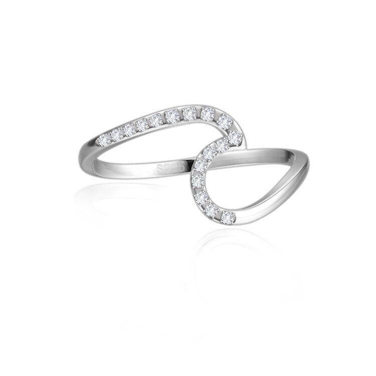 Geometrische Welle Finger Ringe für Frauen mit Silber Farbe Zirkonia Hochzeit Engagement Ringe Schmuck