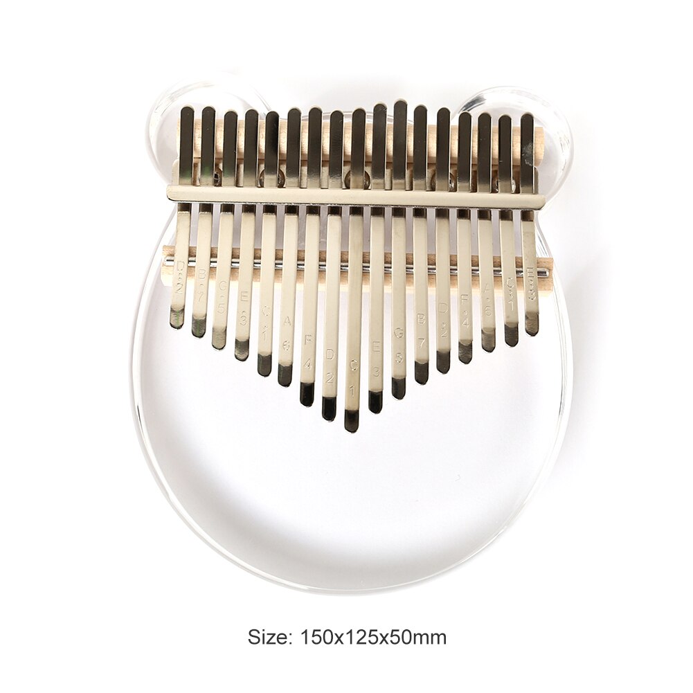 Klar Bär 17 Schlüssel Kalimba transparent Musical Instrument Anfänger Acryl Daumen Finger Klavier mit stimmen Hammer Kasten Aufkleber