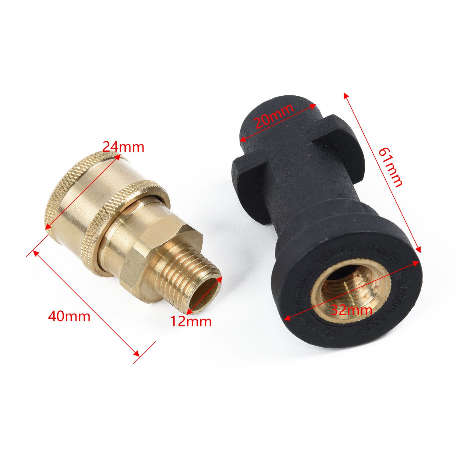 High Pressure Connector Washer Adapter Coupling 2pcs Accessories Quick Connect