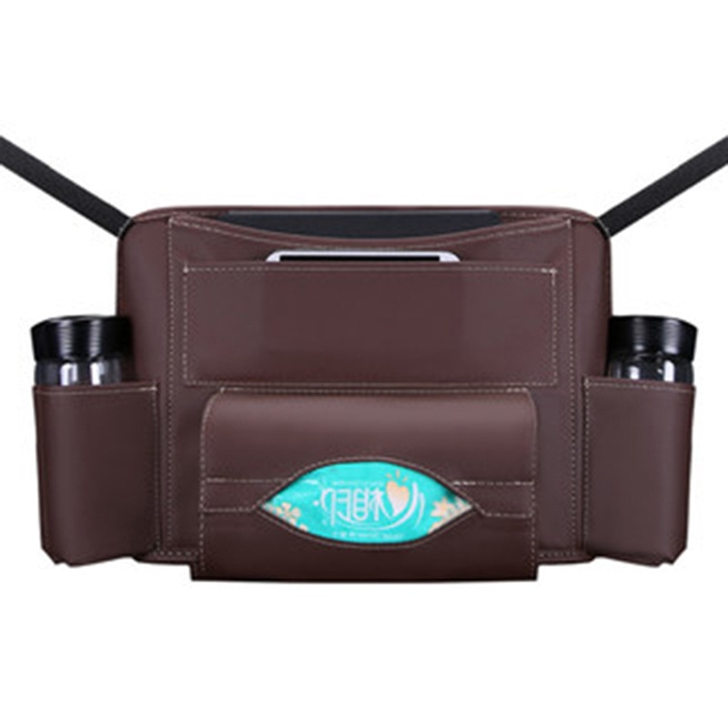 Advanced Car Net Pocket Handbag Holder PU Leather Between Car Seat Storage Black PU Leather Stowing Tidying Bag Interior