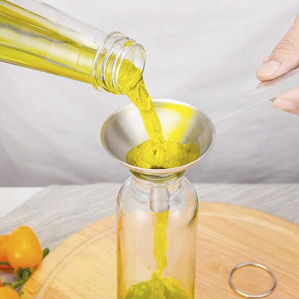 3 Set Small Funnels Stainless Steel Metal Long Handle Filter Tools Food Pickles Fruit Jam Kitchen Funnels