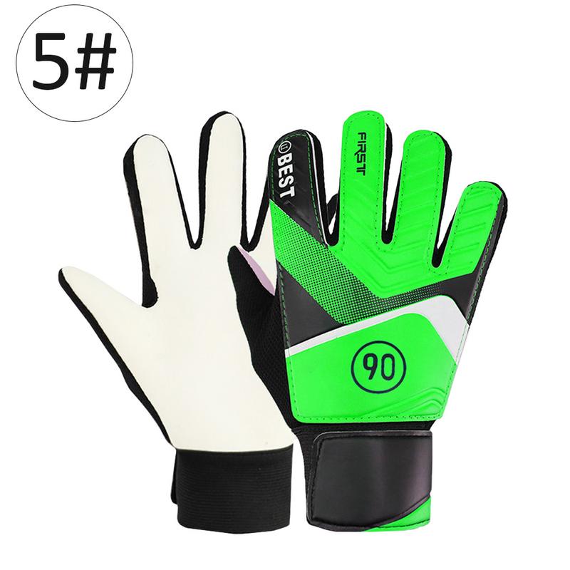 PU Children's Soccer Goalkeeper Gloves Latex Anti-Collision Goalkeeper Gloves For Protecting Hand Wearable Non-slip Gloves: Green
