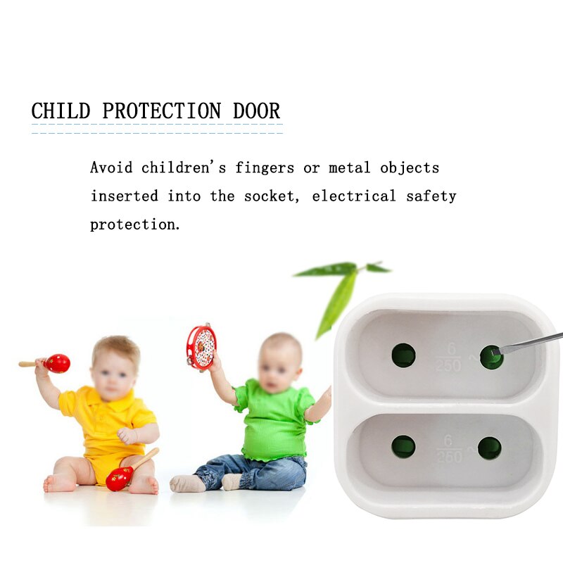 Eu stekker 4.8mm stekker  to 4.0mm jack stroomadapter stekker 16a 250v witte reisstekker adapter converter 1 to 2 stopcontacten ronde voetjes