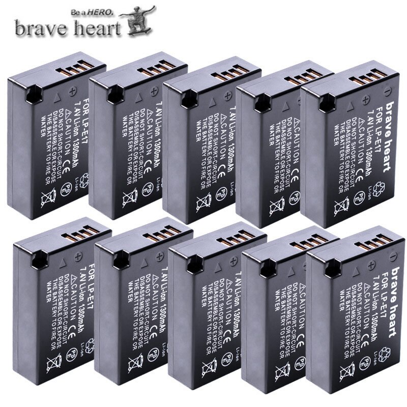 LP-E17 LP E17 LPE17 batería recargable de litio 1300mAh de batería de la cámara Digital Canon EOS M5 M6 200D T6I T6S 750D 760D 77D X8I: 10battery