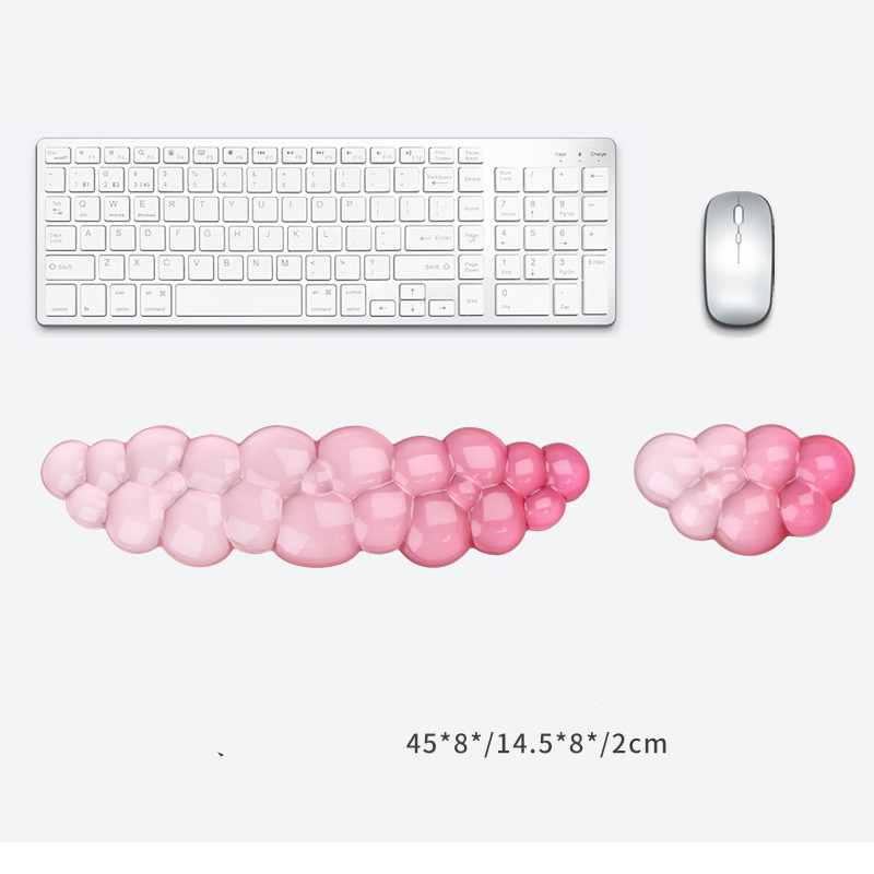 Ergonomische Siliconen Gel Polssteun Set voor Toetsenbord & Muis - Compatibel met 60%/68%/75% Toetsenborden: Koffie
