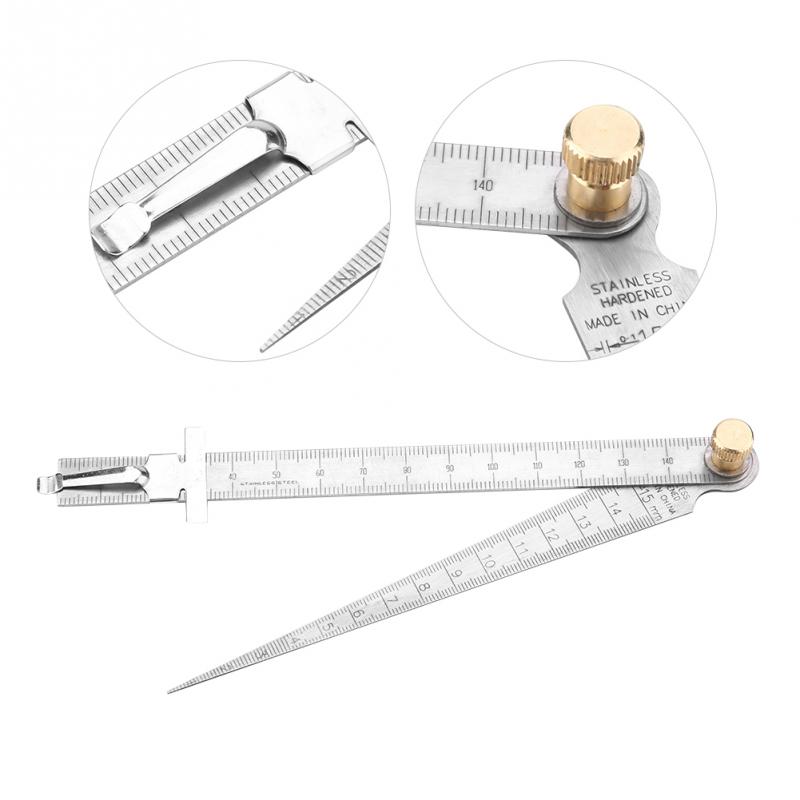 1Pcs Stainless Steel Welding Taper Feeler Gauge Depth Ruler Hole Size Inspection Gage For Measurement Tool 1-15mm