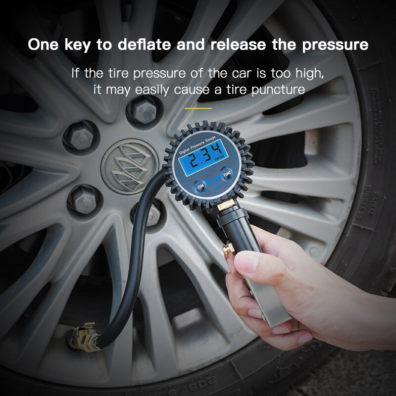 Tire digital display inflation meter High-precision tire inflation meter Tire inflation gun Pressure gauge