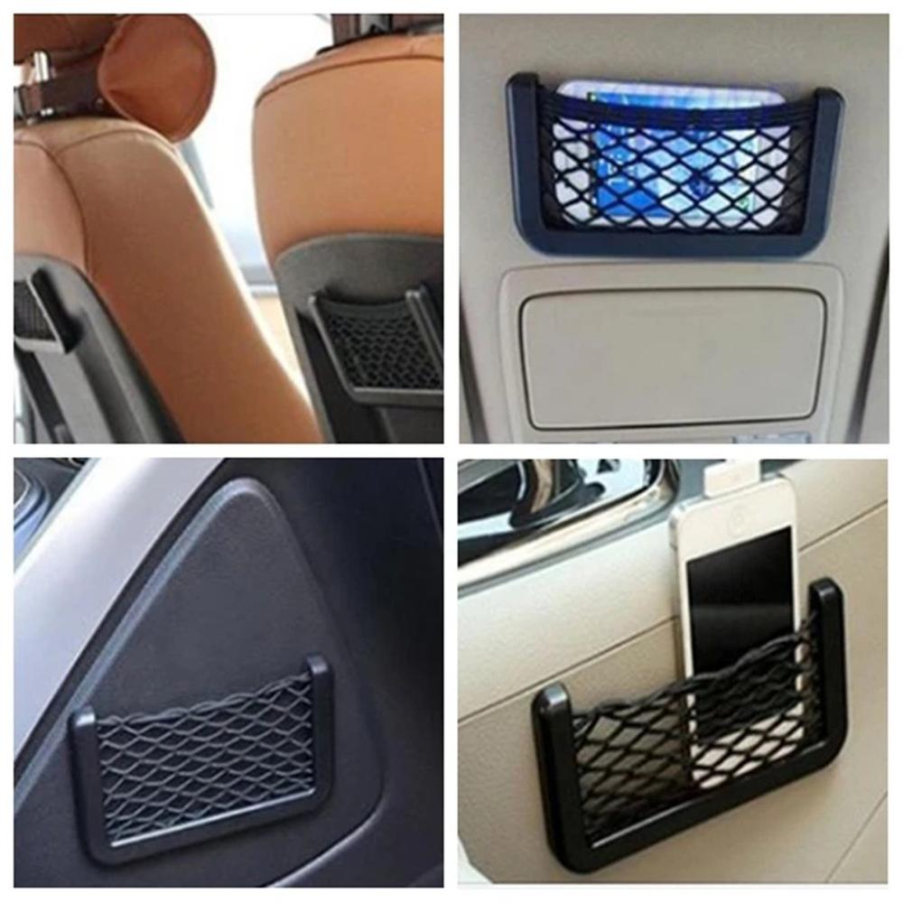 Universele Auto Opslag Netto Pocket Auto Creatieve Netto Zak Auto Levert Auto Mesh Mobiele Telefoon Puin Opbergtas