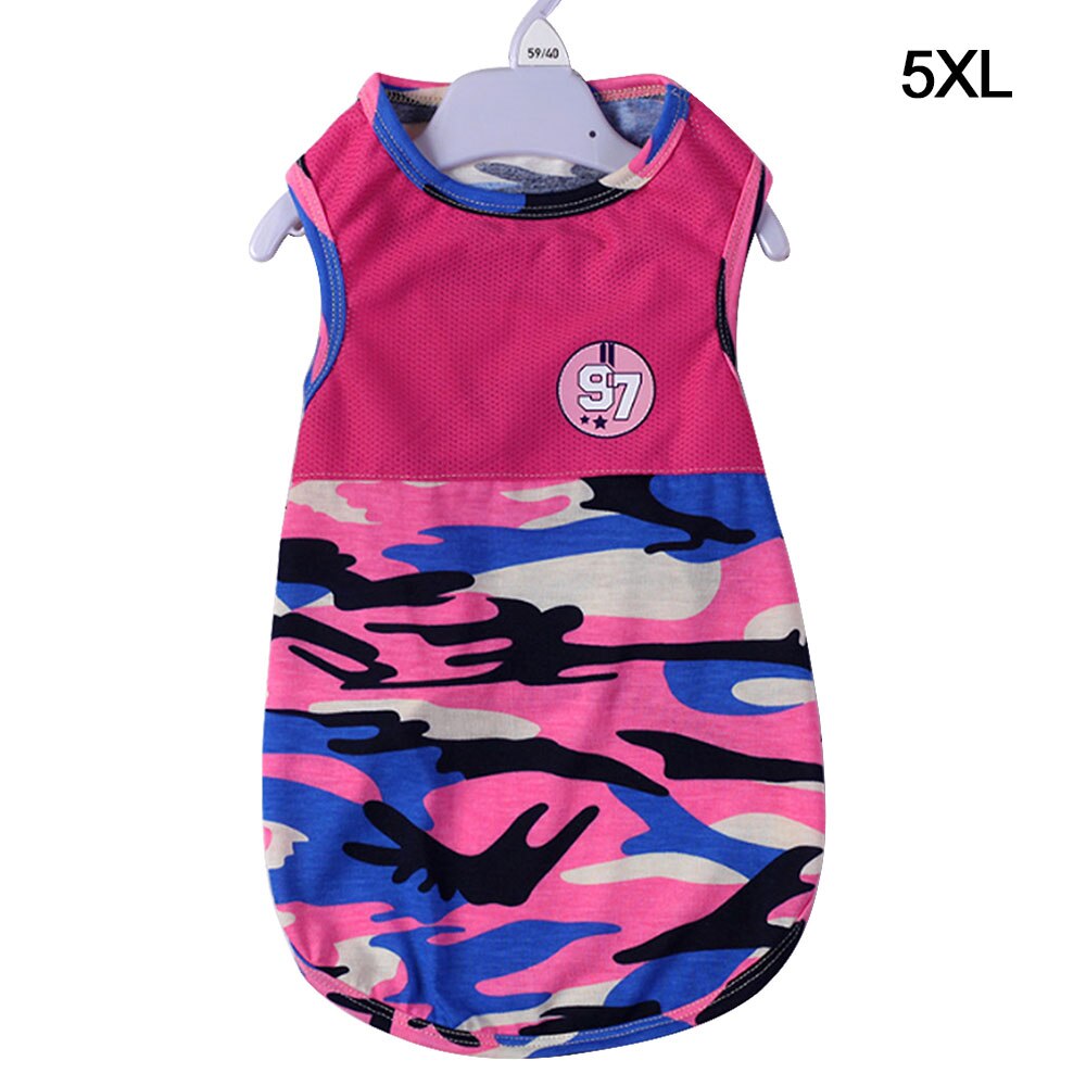 T-shirt Zachte Puppy Honden Kleding Leuke Hond Kleding Camouflage Kleding Zomer Shirt Casual Vesten Voor Kleine Dierbenodigdheden: pink / 6XL